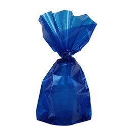 Sachets cadeaux plastique bleu royal