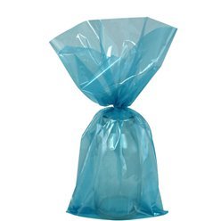 Sachets cadeaux plastique turquoise