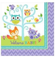 Serviettes woodland baby 