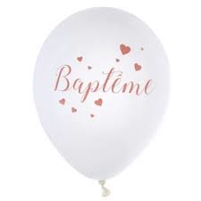 Ballons latex bapt&ecirc;me corail 