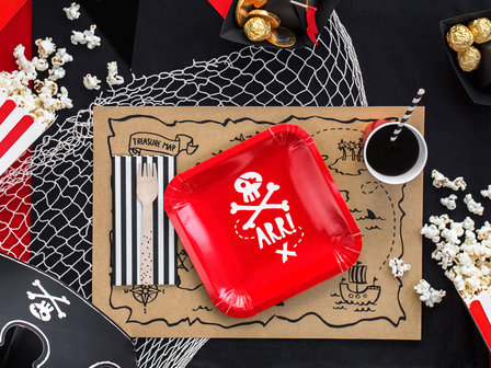 Sets de table carte au tr&eacute;sor pirate kraft