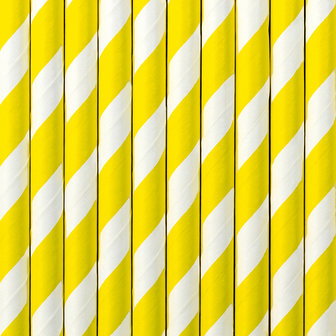 Pailles en papier jaune 