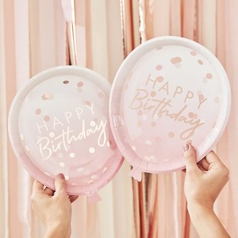 Assiettes &quot;Ballons&quot; Rose Gold Mix 