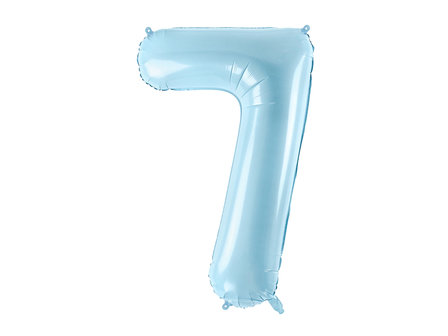 Ballon alu chiffre 7 bleu clair