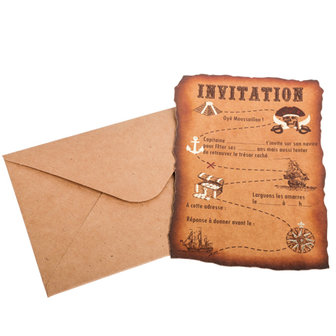 Invitations pirate kraft