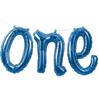 Guirlande ballons One bleu