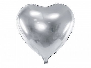 Ballon alu 45 cm Coeur argent&eacute;