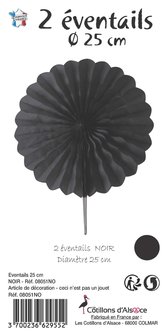 2 &eacute;ventails &#039;&#039;NOIR&#039;&#039; 25 cm 