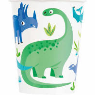 Gobelets dinosaures verts et bleus