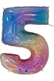 Ballon chiffre 5 rainbow