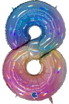 Ballon chiffre 8 rainbow