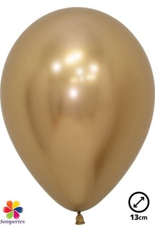 50 Ballons latex reflex gold 13 cm 