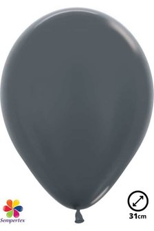 50 ballons latex &quot;Metallic Graphite&quot; 31 cm 