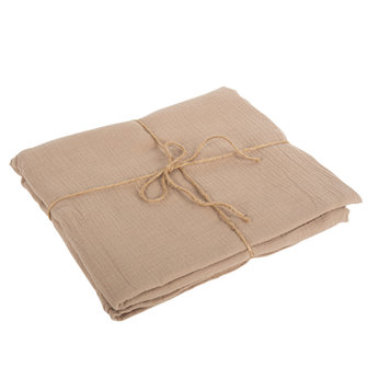 Nappe en gaze de coton taupe