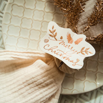 Ronds de serviettes &#039;&#039;Merry Christmas rose gold&#039;&#039;