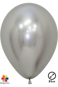 50 Ballons latex &#039;&#039;Reflex silver&#039;&#039; 31cm