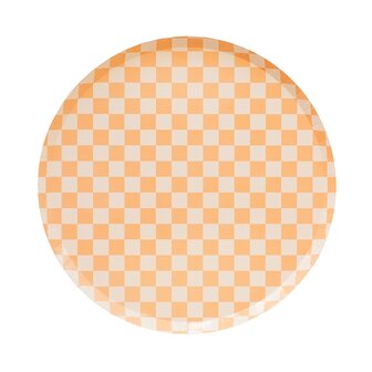 Grandes Assiettes Damier Orange