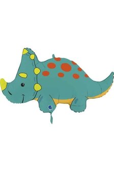 Ballon alu &#039;&#039;Triceratops&#039;&#039; Bleu vert