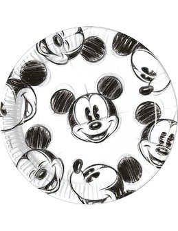 Assiettes Mickey noir et blanc 