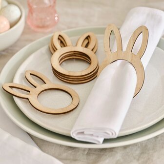 Ronds de serviettes &#039;&#039;Lapin&#039;&#039; en bois