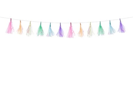 Guirlande Tassels Pastel iris&eacute;