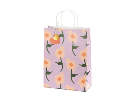 Sac cadeaux fleuri 10 x 24 x 32 cm