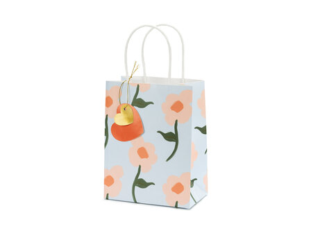 Sac cadeau fleuri 8 x 14 x 18 cm