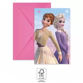 6 Invitations Reine des Neiges