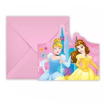 6 Invitations Princesses Disney