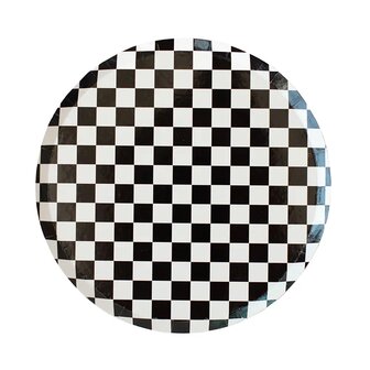 Assiettes Damier noir et blanc 