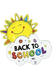 Ballon alu Soleil et nuage &#039;&#039;BACK TO SCHOOL&#039;&#039;