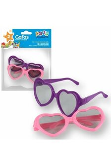 Set de 2 Lunettes en forme de coeur &#039;&#039;ROUGE ET VIOLET&#039;&#039;