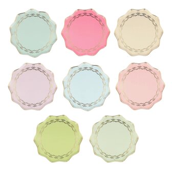 Petites assiettes 8 coloris Ladur&eacute;e by Meri Meri