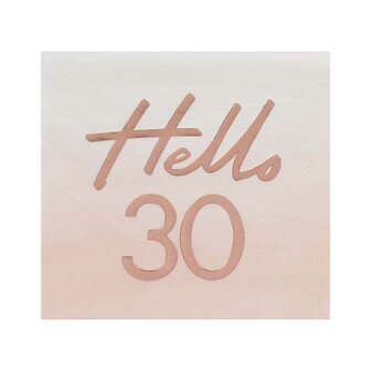 Serviettes hello 30 rose gold