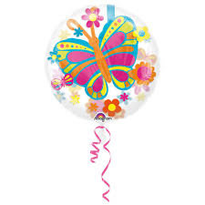 Ballon papillons transparent