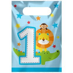 Sachets cadeaux 1 an lion bleu