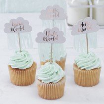 Cupcakes toppers hello world