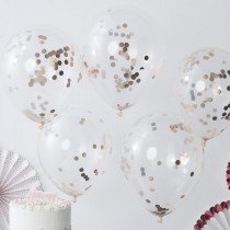 Ballons confettis rose gold 