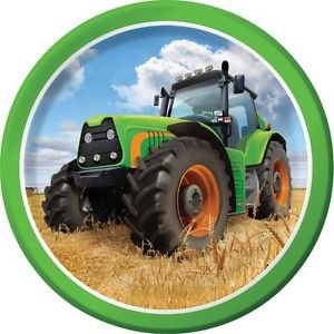 Petites assiettes tracteur vert