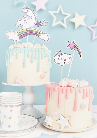 Cake topper licorne make a wish