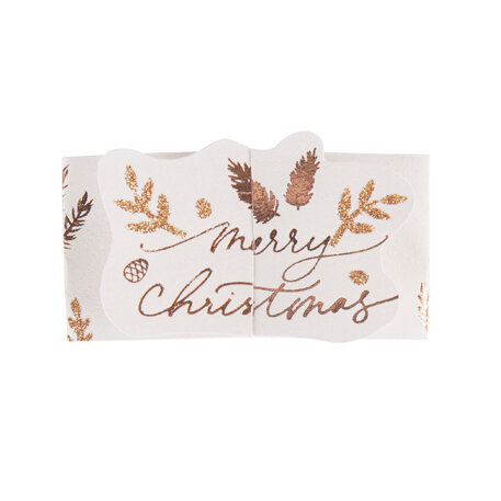 Ronds de serviettes ''Merry Christmas rose gold''