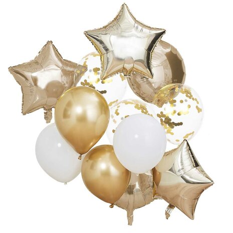 Bouquet de ballons gold mix