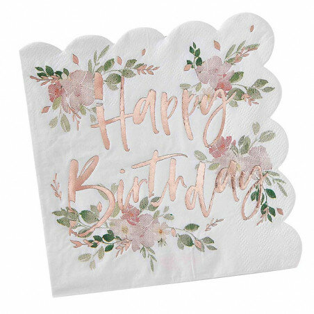 Serviettes Liberty Happy birthday 