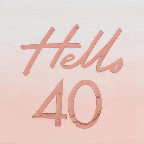 Serviettes hello 40 rose gold 