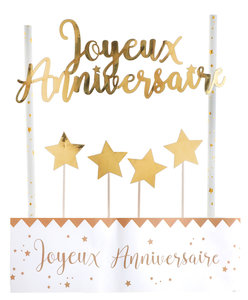 Decorations Pour Gateau Joyeux Anniversaire Dore Magic Cake Party